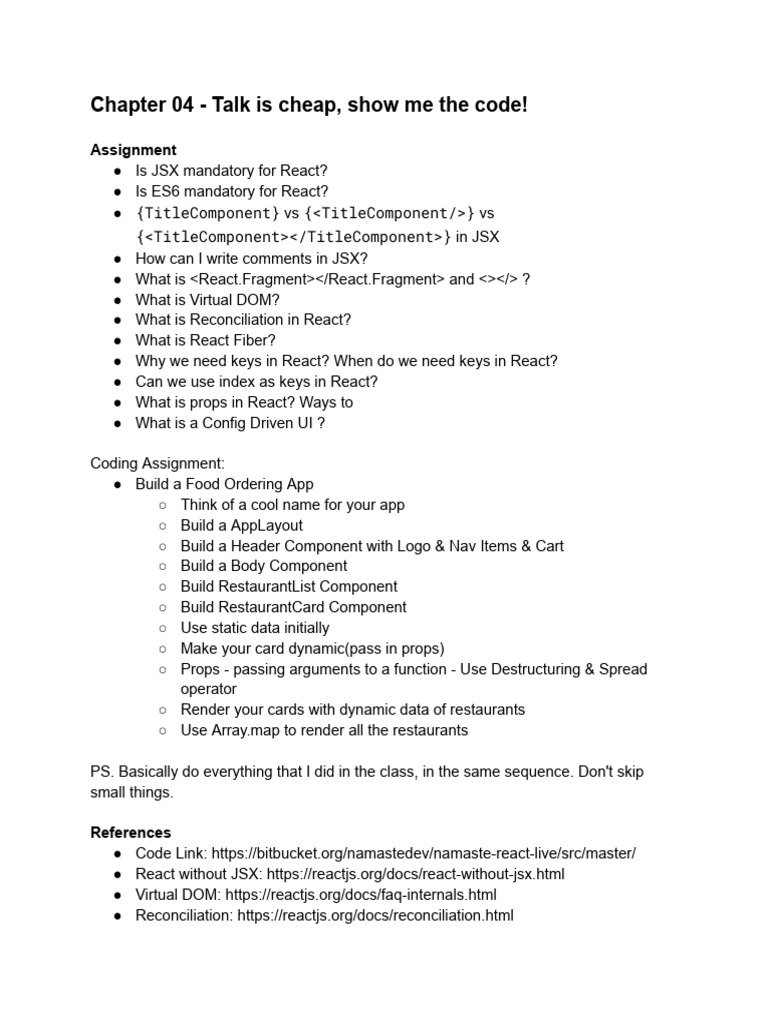 Chapter+04+ +Talk+is+Cheap,+Show+Me+the+Code! | PDF