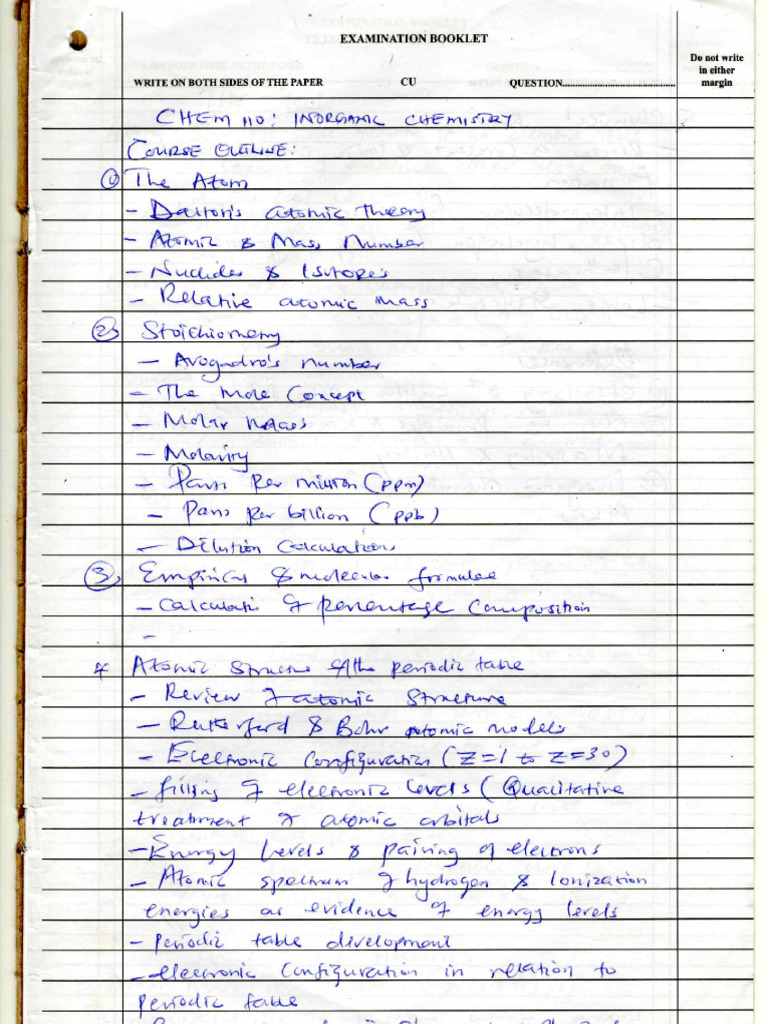 Chem 110 Notes | PDF