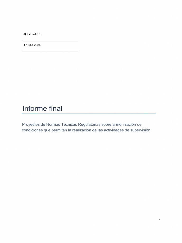 JC 2024-35 - Final Report On RTS On Harmonisation of Conditions For OVS ...