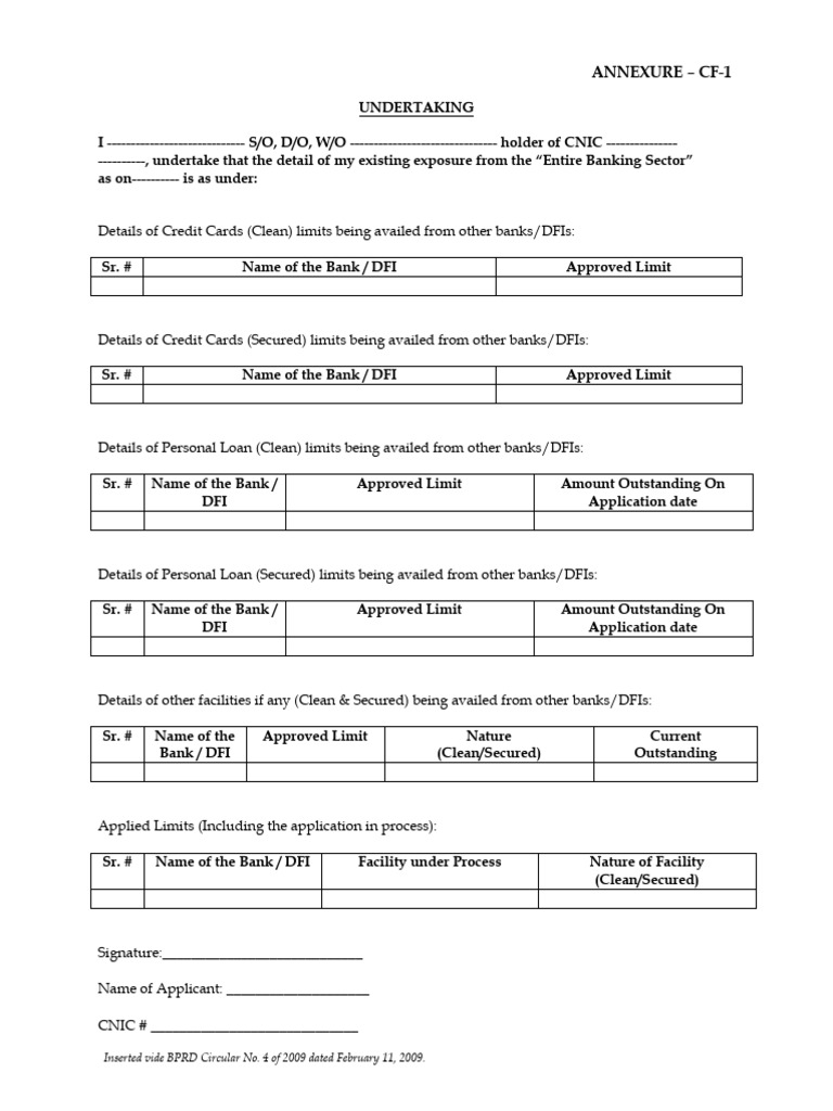 CF1 Undertaking | PDF
