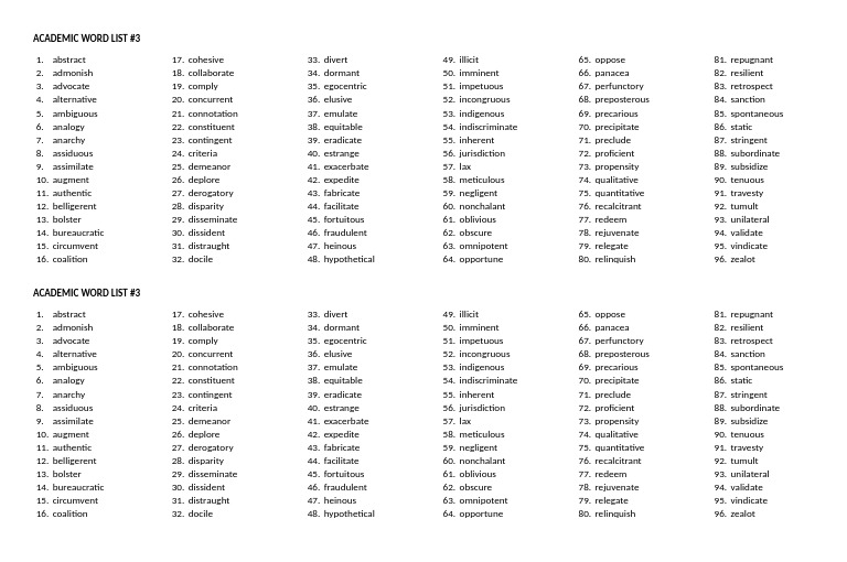 Academic Word List 3 Pdf
