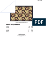 Fabric Requirements: Finished Size: Approximately 104 X 72