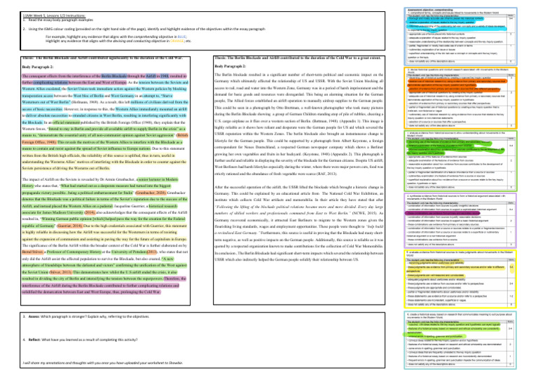 Cold War - Two Body Paragraph Examples | PDF