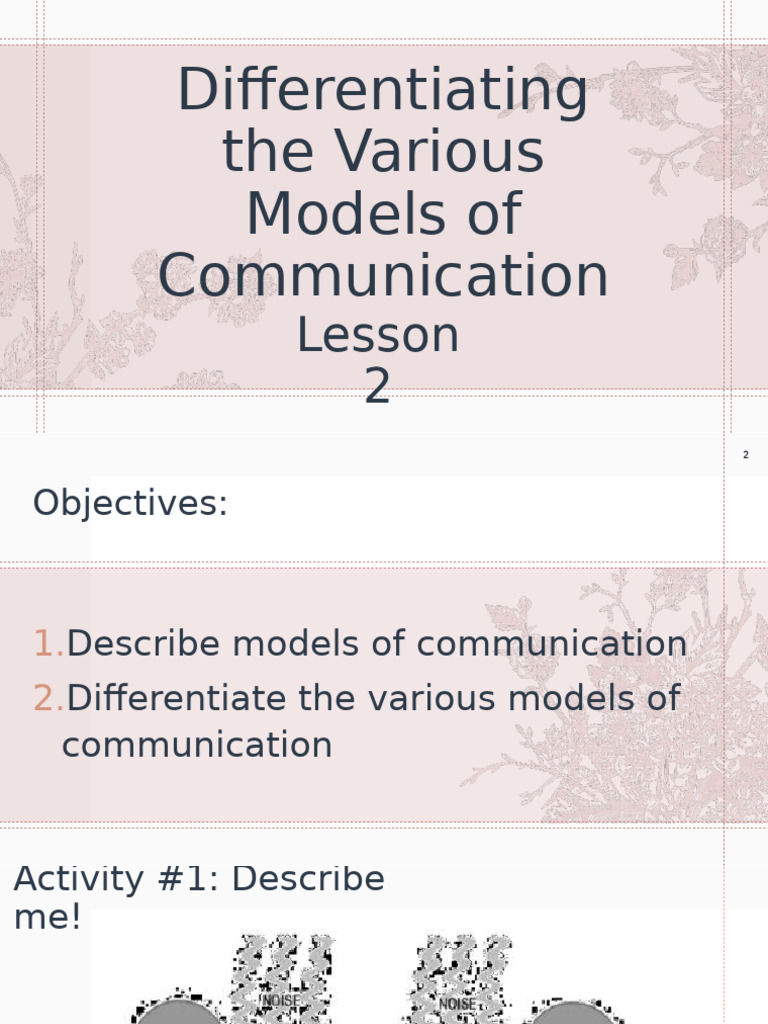 Differentiating the various models of communication pdf