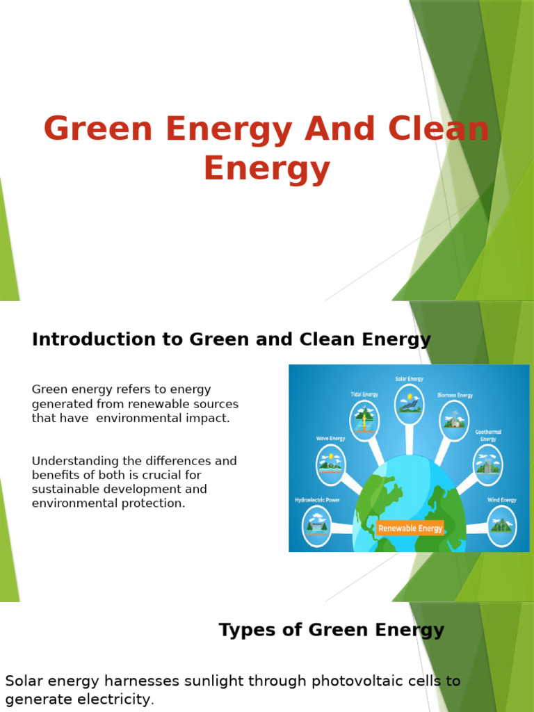 Green Energy and Clean Energy | PDF