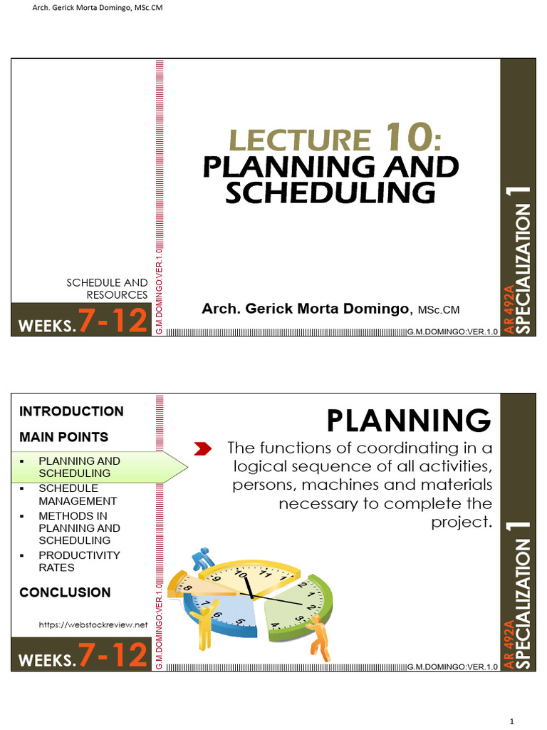 Planning and Scheduling | PDF