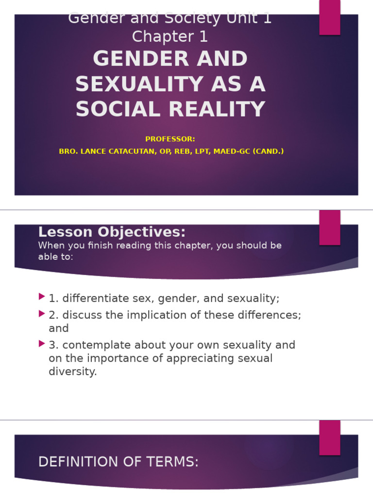 Gender and Society Unit 1 | PDF