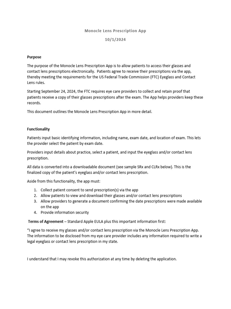 Monocle Len Presciption App Details | PDF