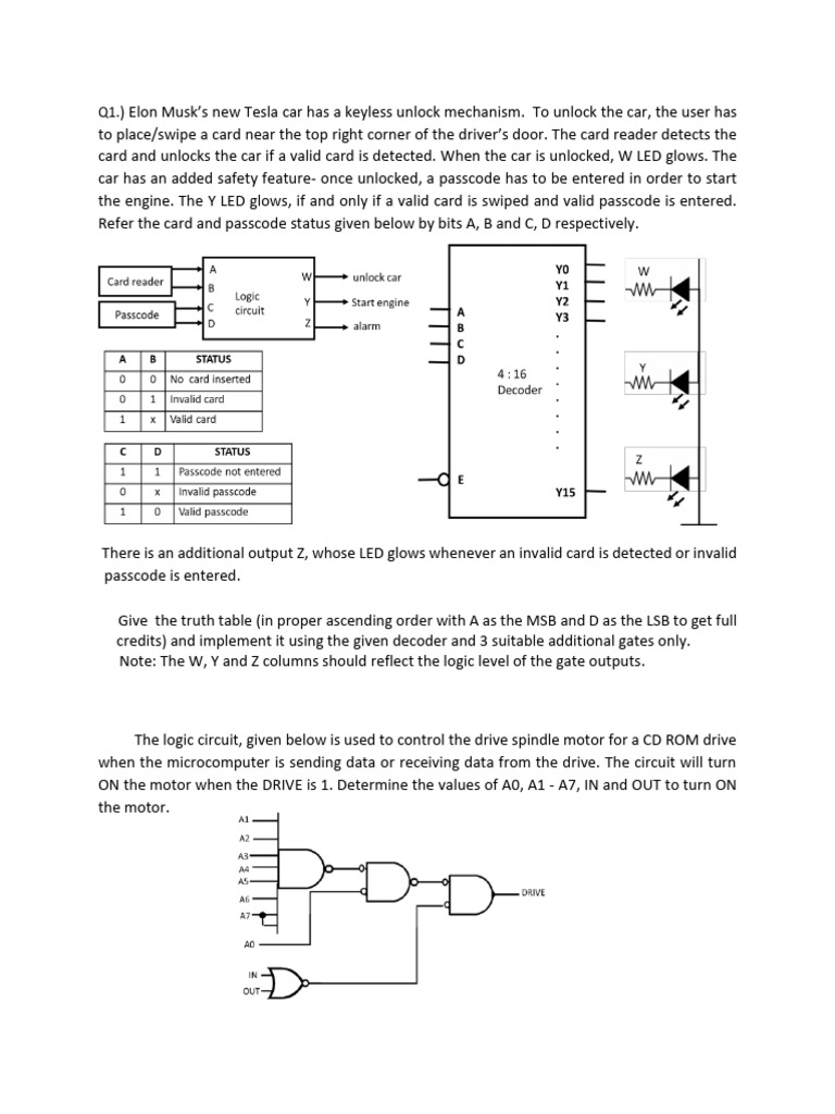 Practice Problems On Combinational Logic Circuits | PDF