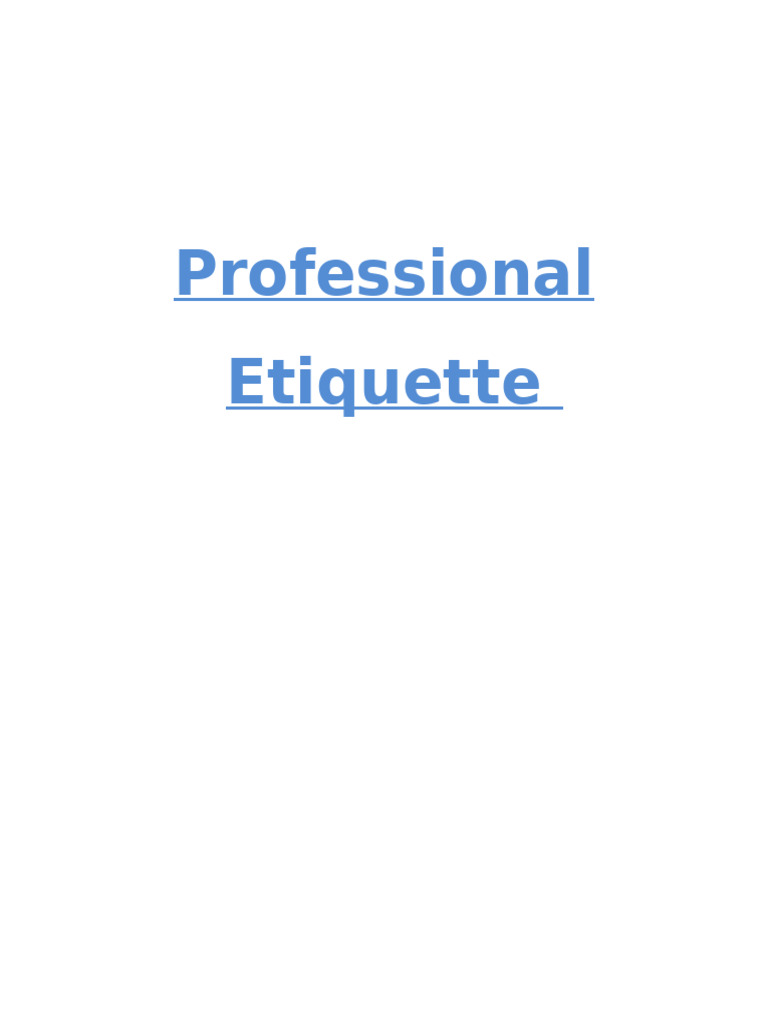 4 - Professional Etiquette Tips | PDF
