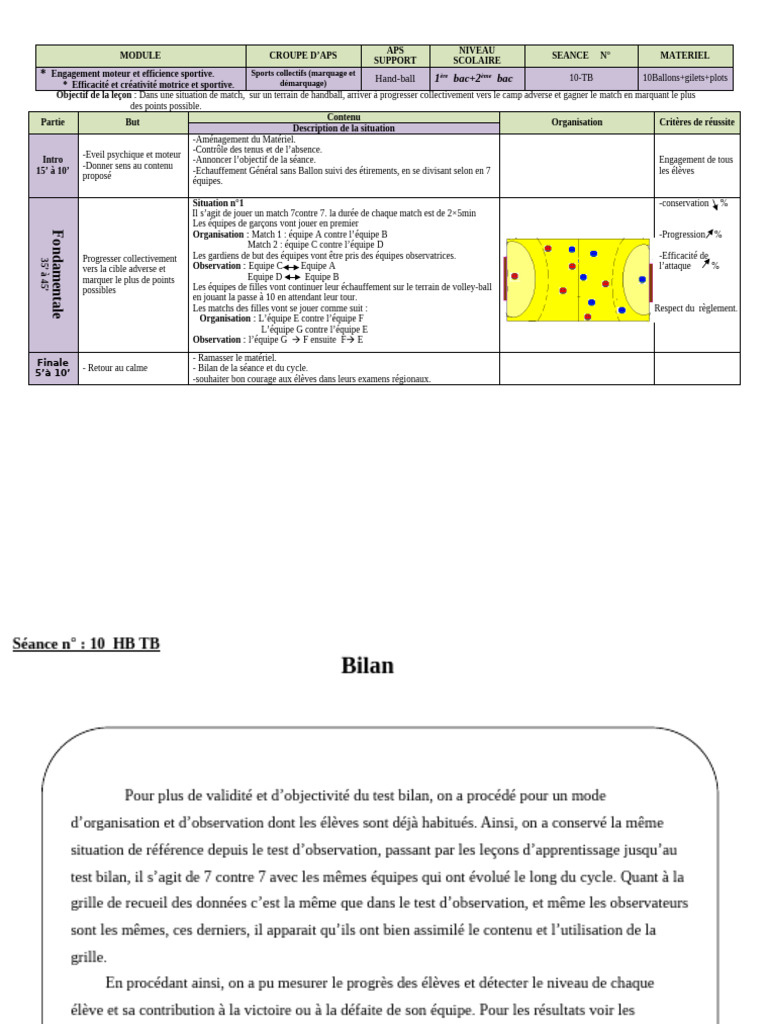 1 Bac+2 Bac: Hand-Ball | PDF