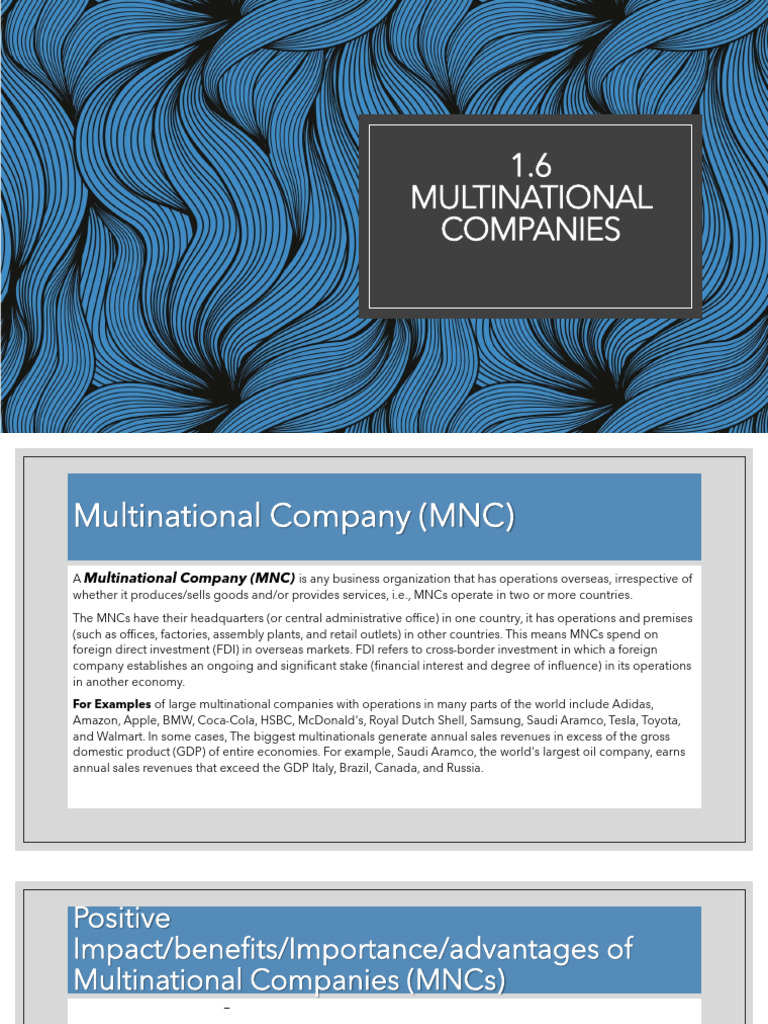 1.6 Maultinational Company-MNC | PDF
