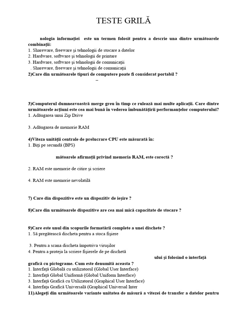 TESTE 70 Itemi | PDF
