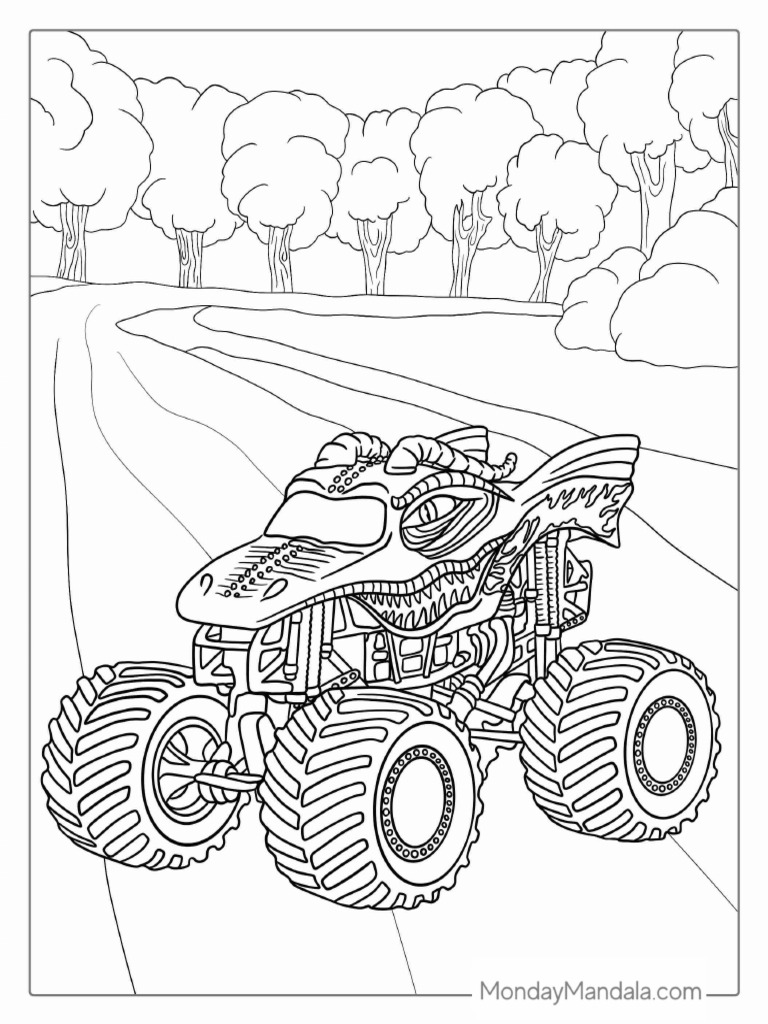 Dragon Monster Truck Color Page