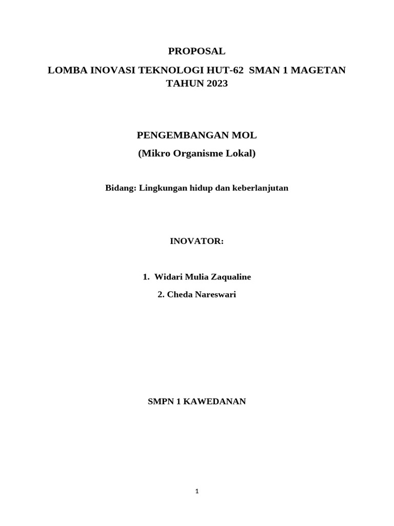 Proposal Inotek Smasa 2023 1 Pdf