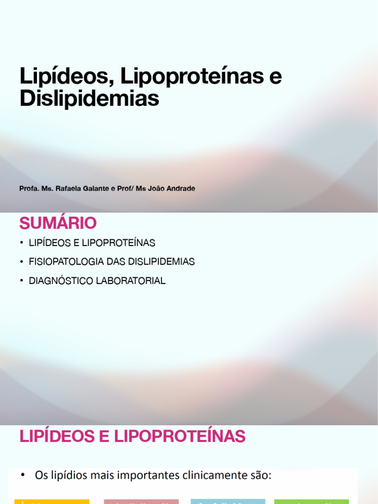 Aula04 Lipídeos Lipoproteinas Dislip PDF | PDF