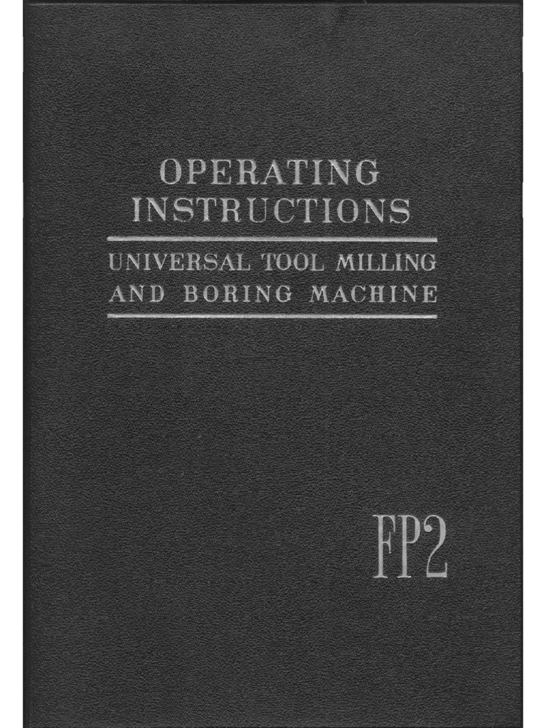 Deckel FP2 Single Dial Manual English | PDF