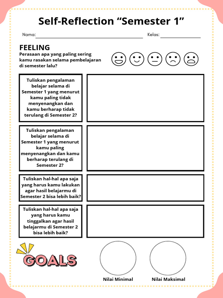 Self Reflection Smt 1 Pdf