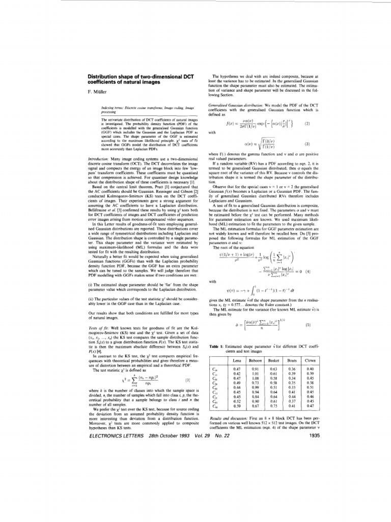 Distribution Shape Two-Dimensional DCT Coefficients of Natural Images | PDF