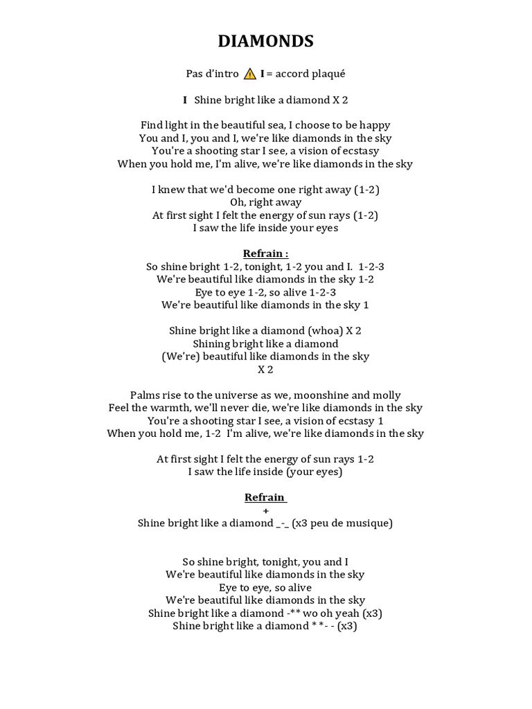 Diamonds Paroles | PDF