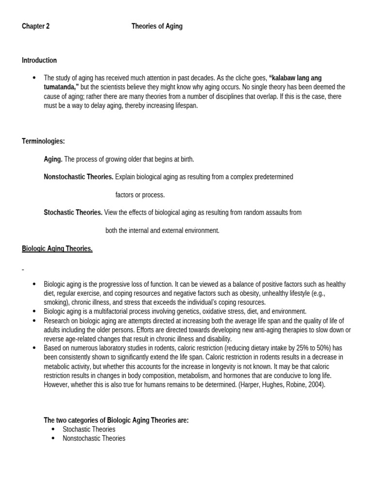 Theories of Biological Aging Explained | PDF | Ageing | Endocrine System