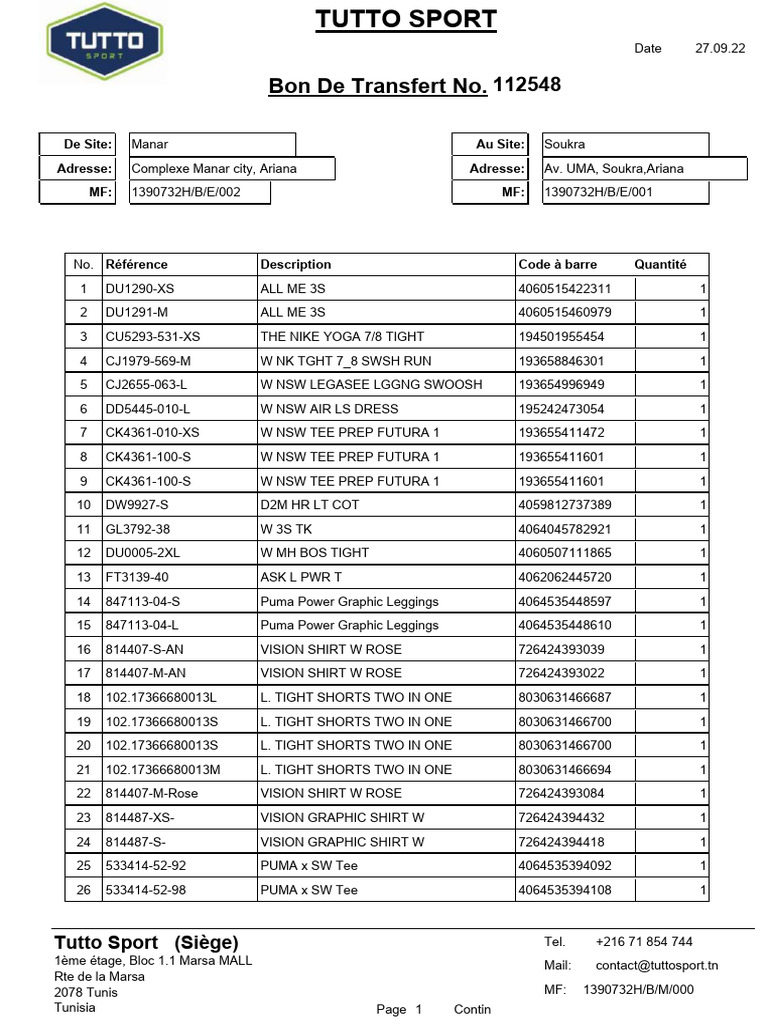 Inventory Transfer - 112548 - 20220927 - 160945 | PDF