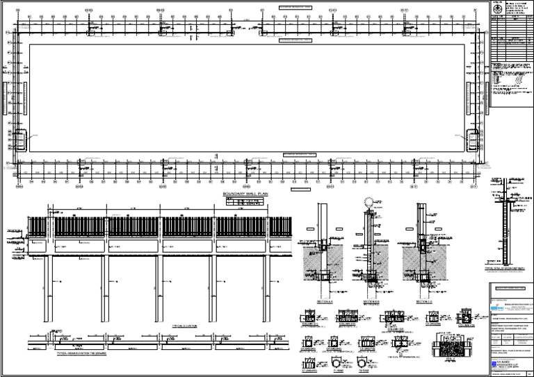 R2 Boundary Wall Plan & Details 24.08.2024 Layout | PDF
