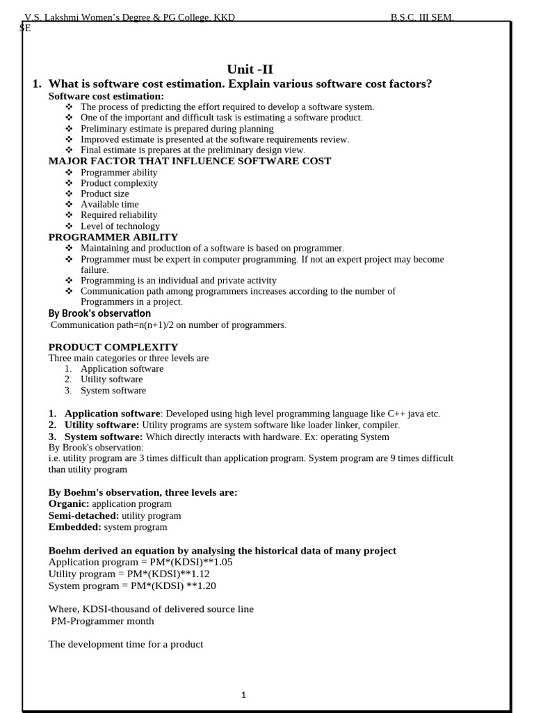 What Is Software Cost Estimation | PDF