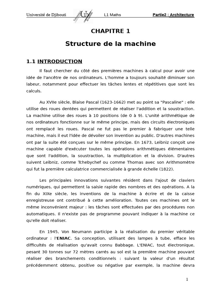 _CHAPITRE_1_Structure_de_la_machine | PDF
