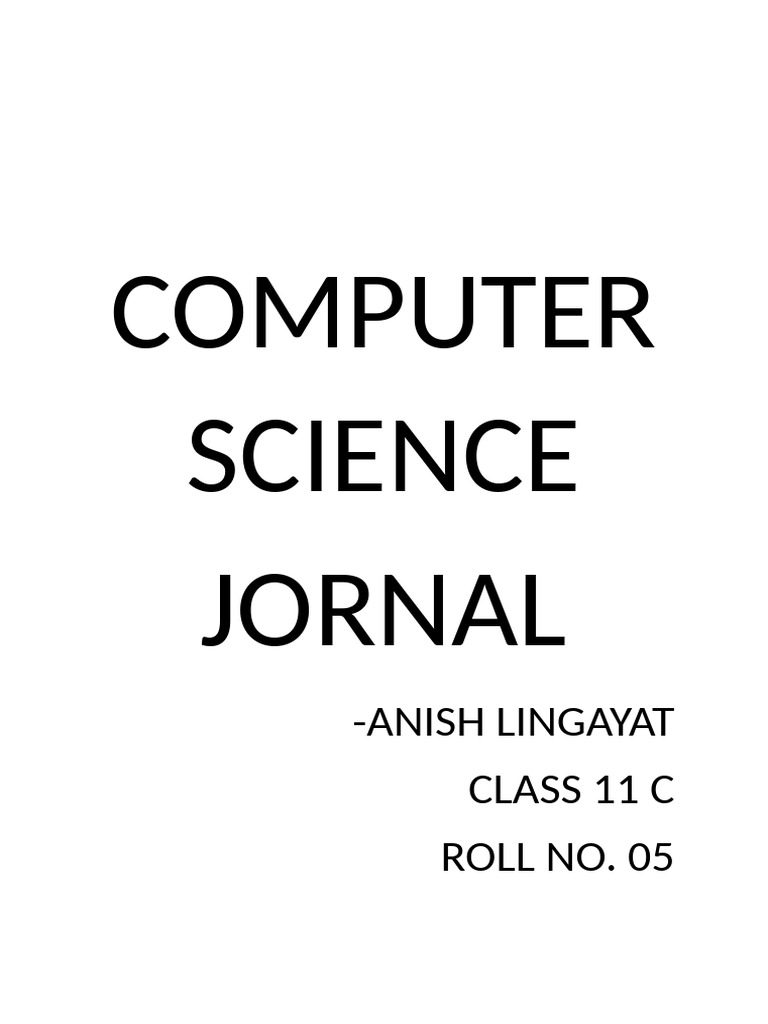 Computer Journal Isc | PDF