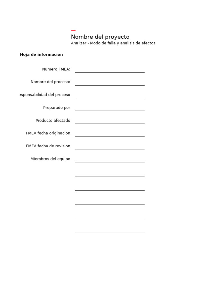 FMEA & Plan de Control Template | PDF