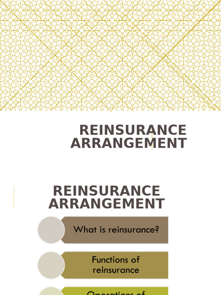Topic 6 - Reinsurance Arrangement | PDF
