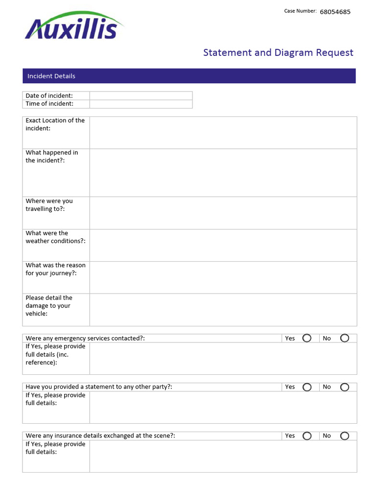 Incident Statement and Diagram Request | PDF