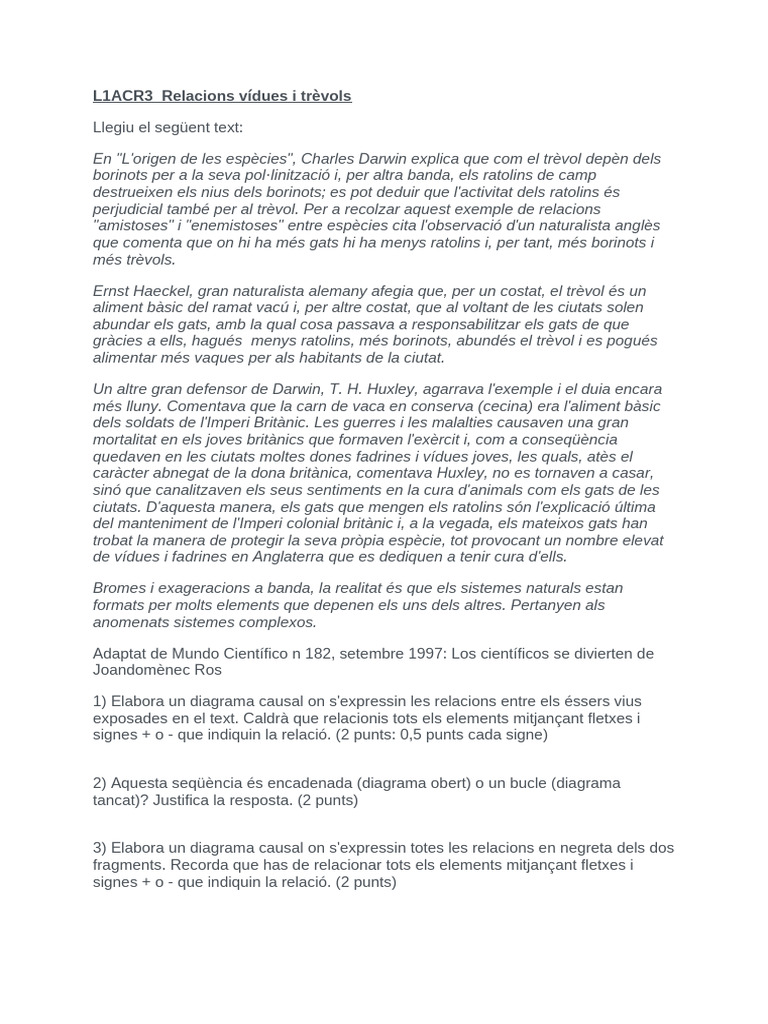 L1ACR1 - Relacions Vídues I Trèvols | PDF