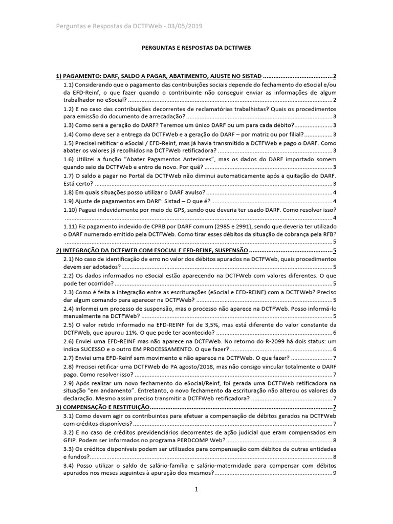 Perguntas e Respostas Dctfweb 2019 2 | PDF