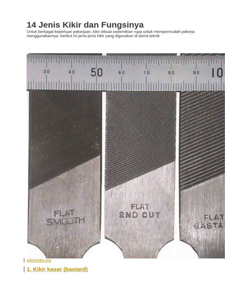 14 Jenis Kikir Dan Fungsinya | PDF