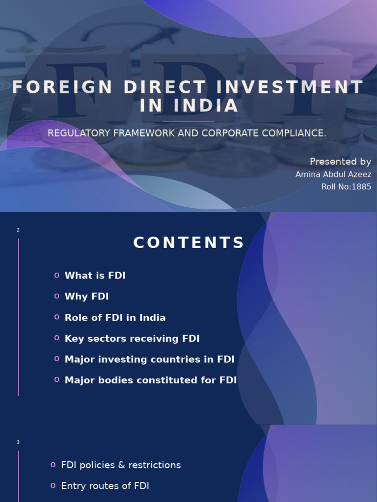 Foreign Direct Investment in India: Regulatory Framework and Corporate ...