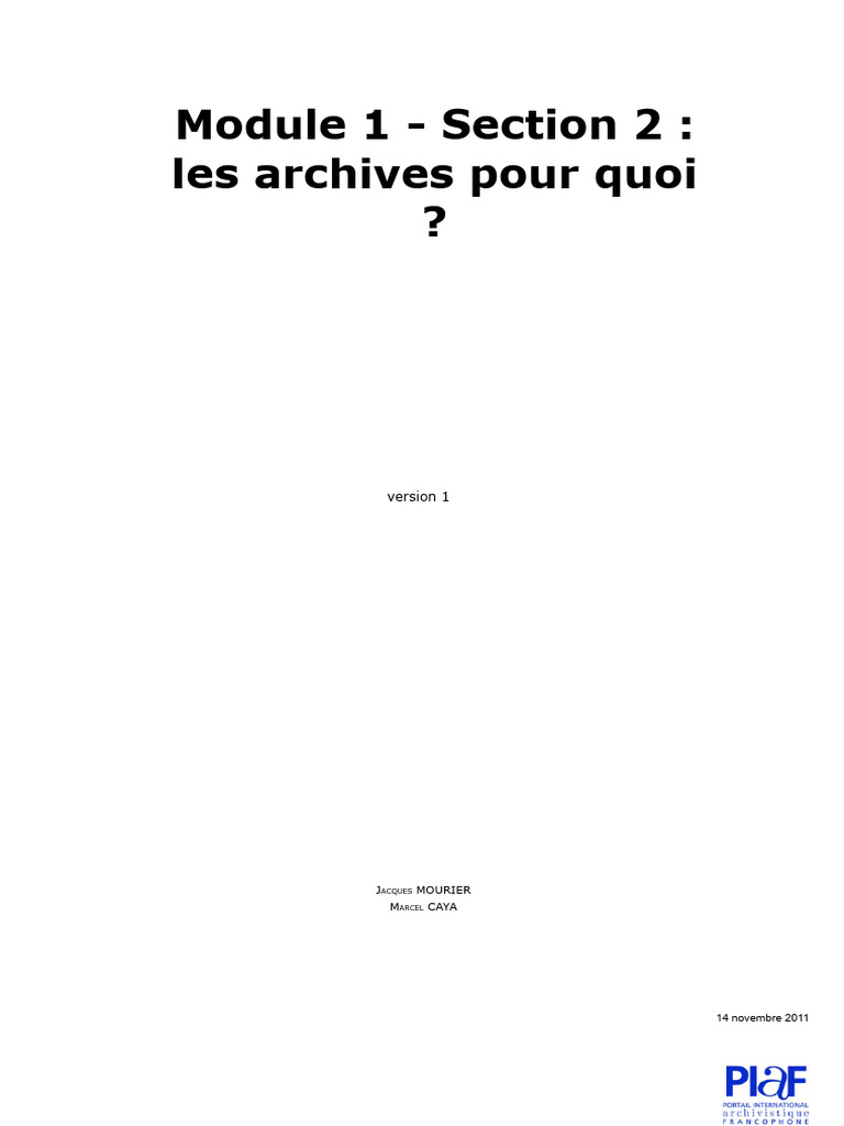 Les archives : enjeux et utilités | PDF | Archives | Démocratie