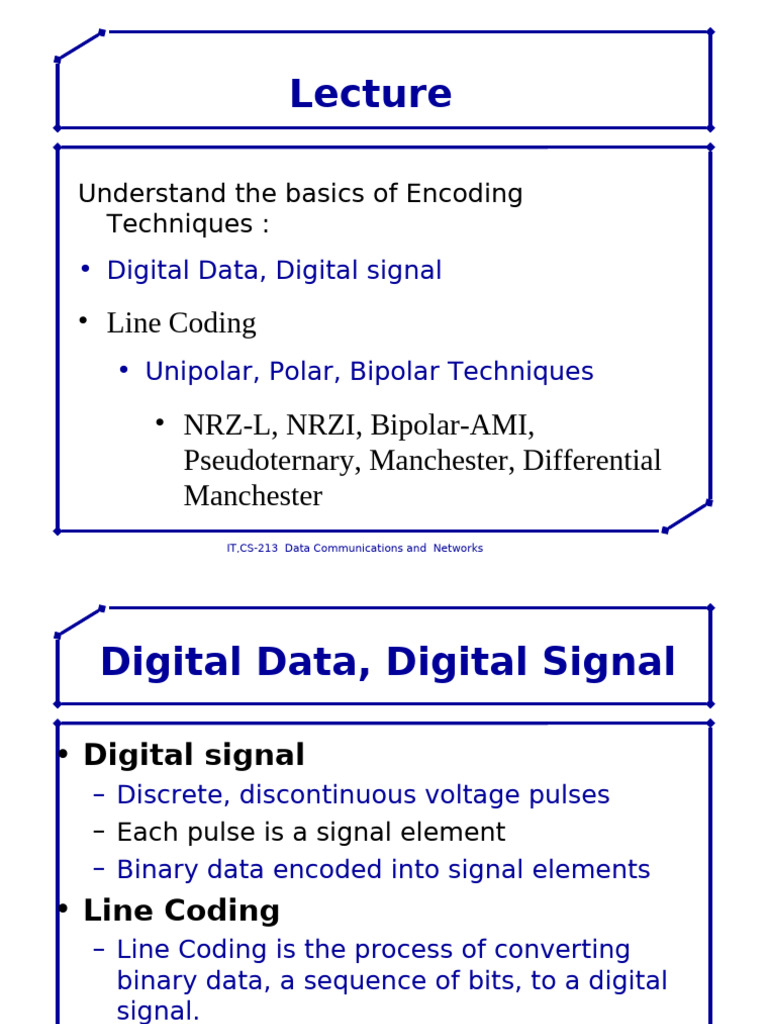 W6L12-Digital To Digital Conversion | PDF