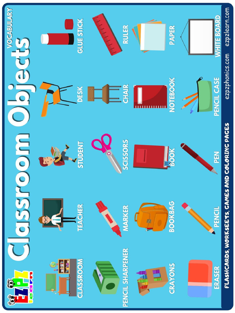 Classroom Objects Vocabulary Picture Dictionary Join Now For Free