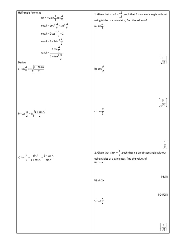 Half Angle | PDF