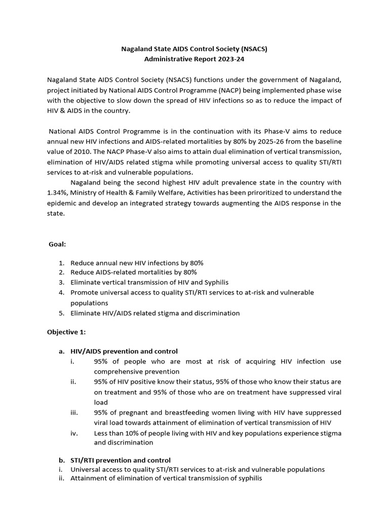 Annual administrative report 2023 24 pdf hiv aids sexually