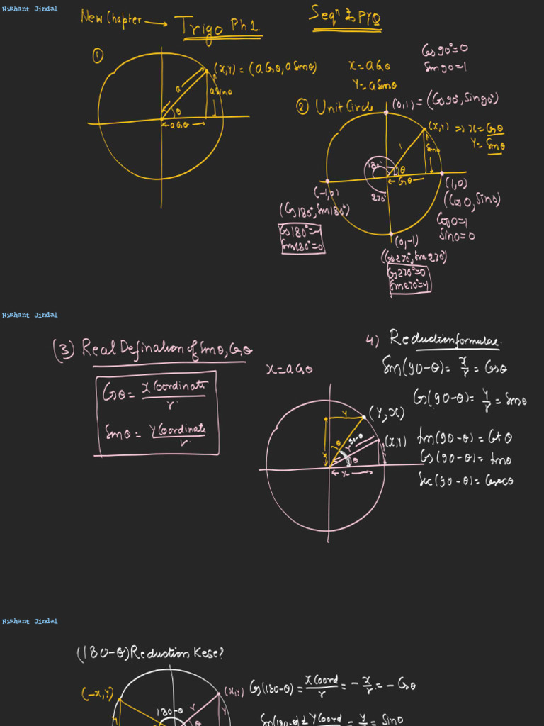 Trigonometry Phase 1 L 01 Class Notes Nj 247 Pdf