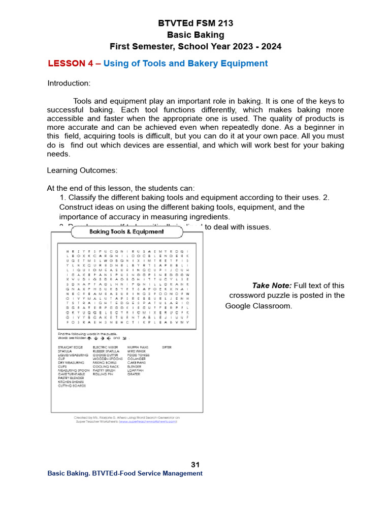 Lesson 4-Tools & Equipment | PDF