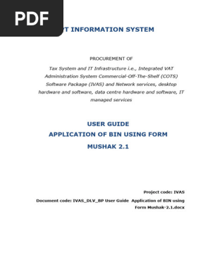 IVAS_DLV_BP User Guide for Application of BIN using Form Mushak-2.1