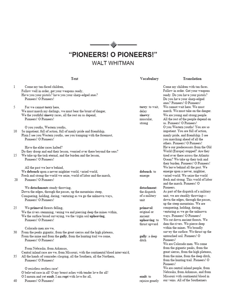O Pioneers Work | PDF