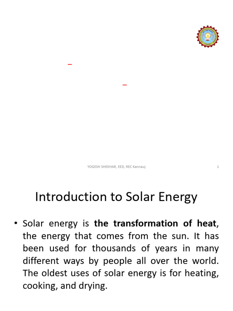 Overview of Solar Thermal Energy Systems | PDF | Solar Energy | Science ...