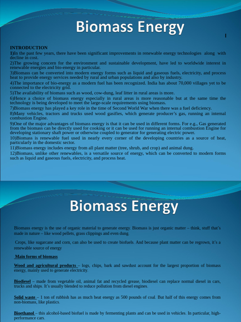 Biomass Energy | PDF