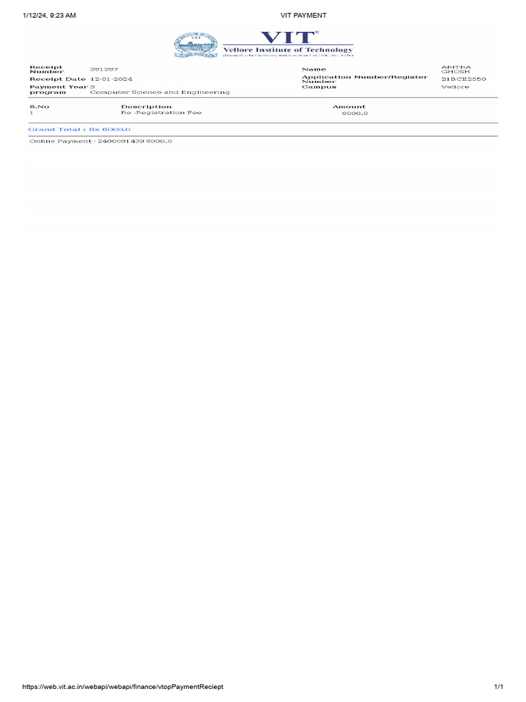 Vit Payment | PDF | Business | Finance & Money Management
