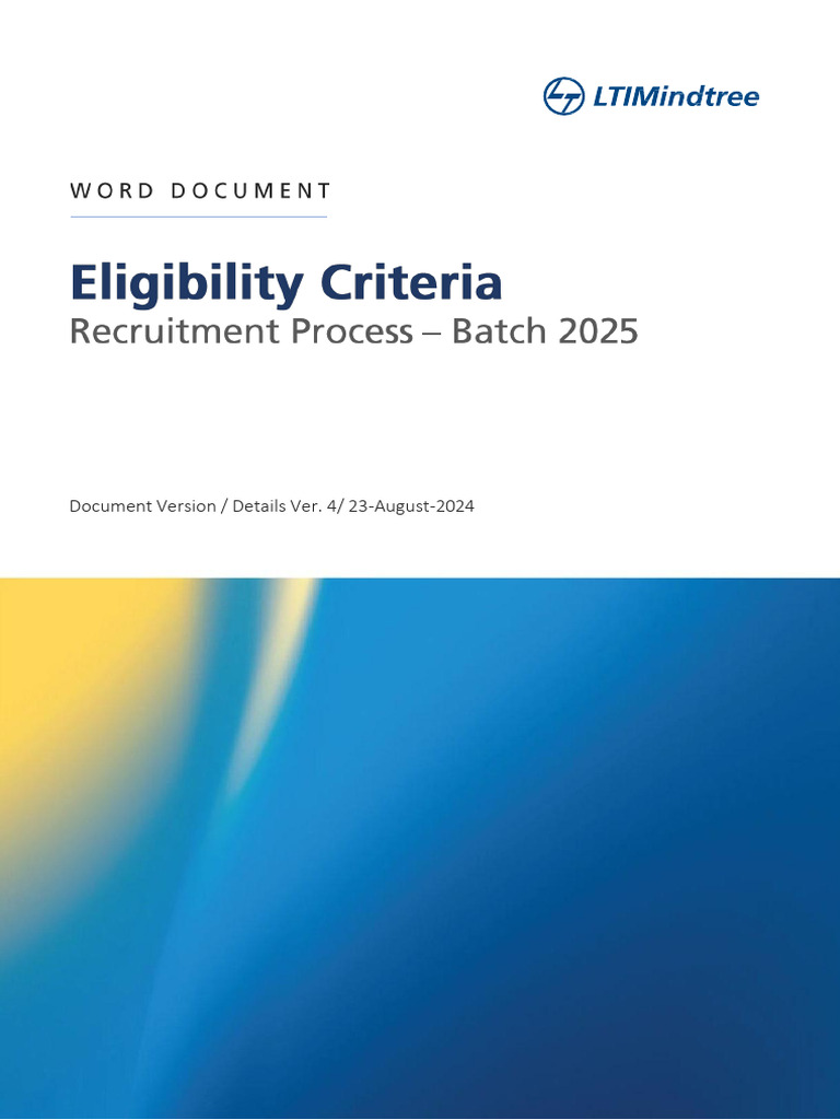 Eligibility+Criteria Technical Engineering+Batch+2025 Word | PDF